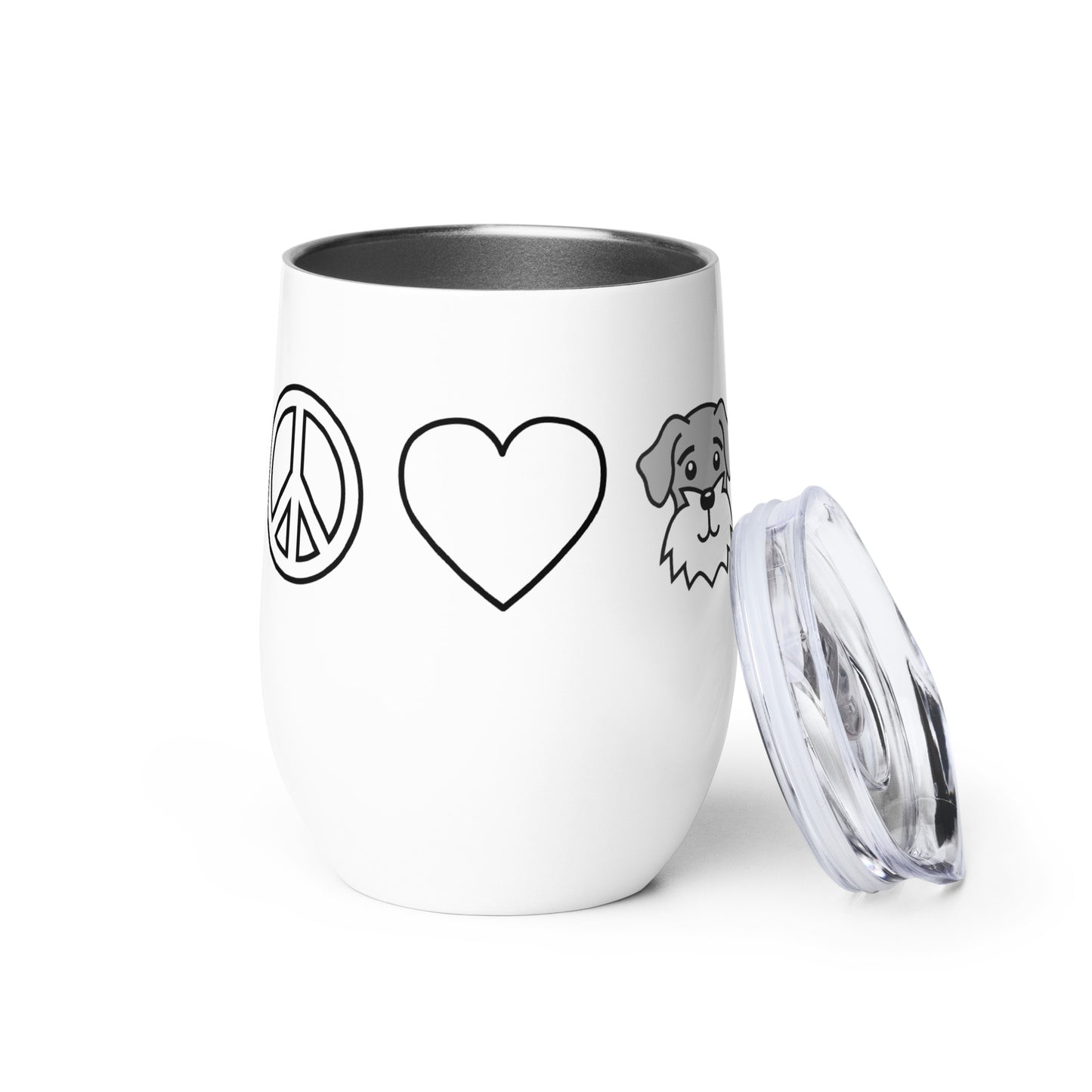 Peace Love Schnauzers Wine Tumbler