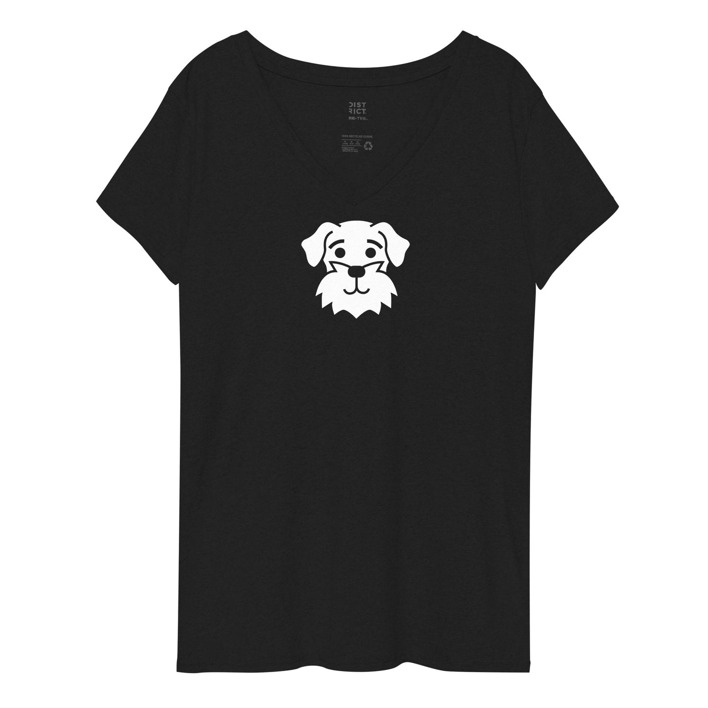 Schnauzer Swag Women’s Recycled V-Neck T-Shirt Black