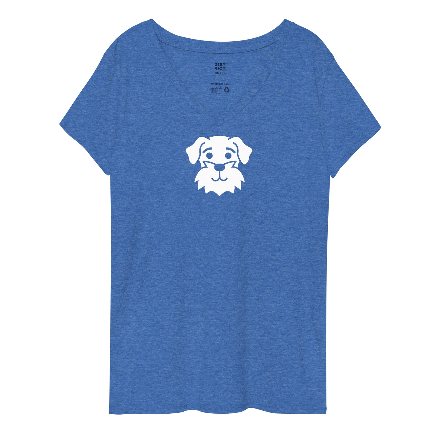 Schnauzer Swag Women’s Recycled V-Neck T-Shirt Blue