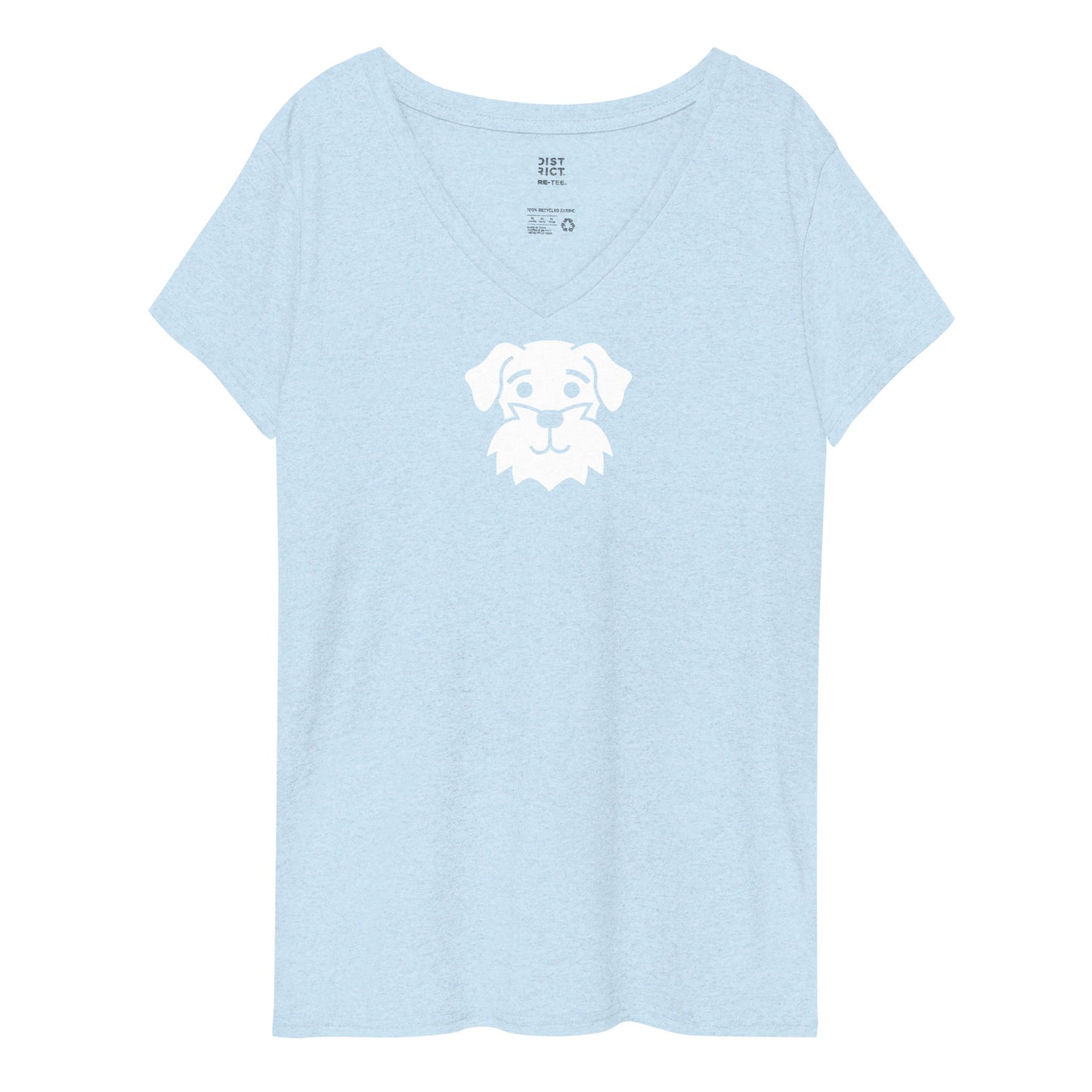 Schnauzer Swag Women’s Recycled V-Neck T-Shirt Light Blue