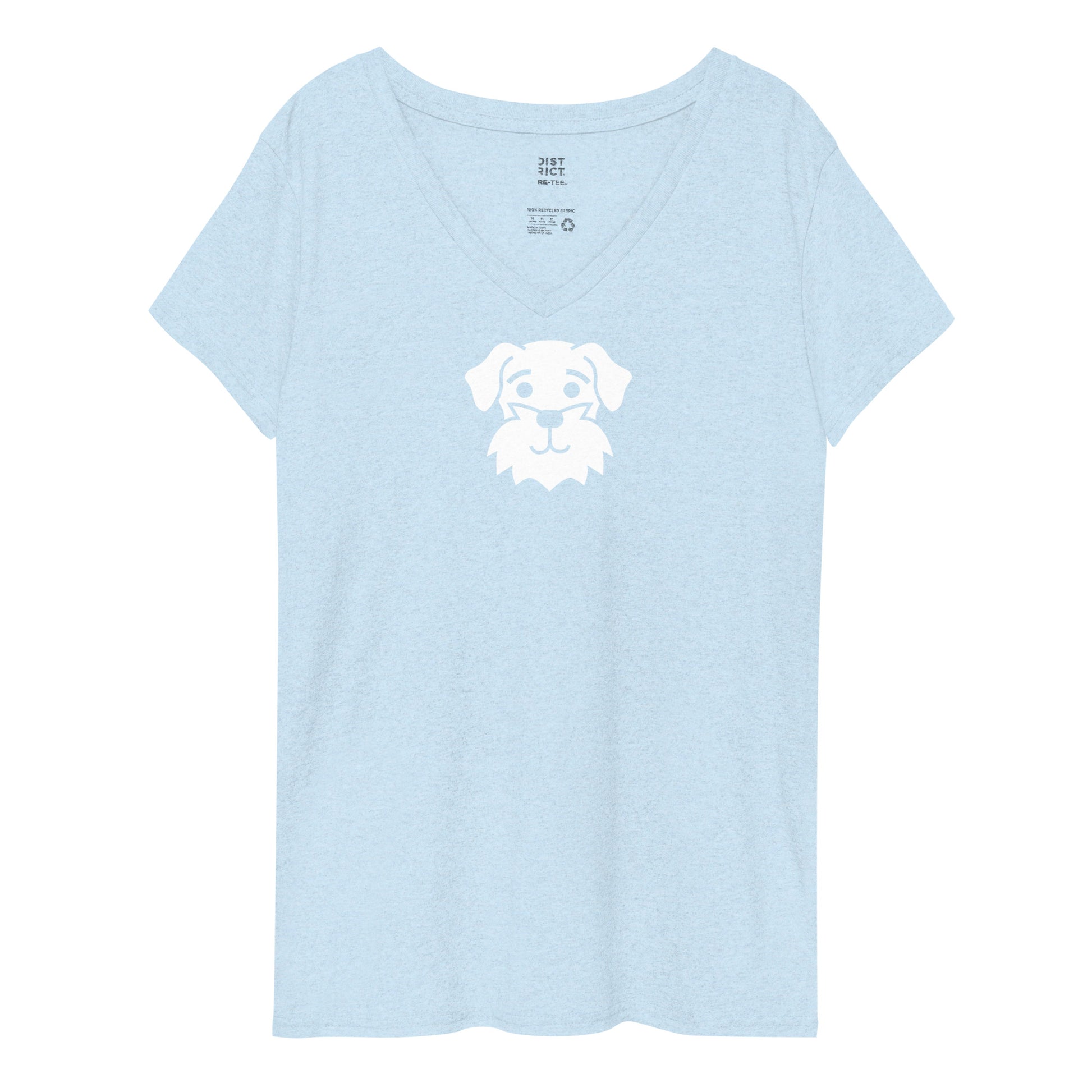 Schnauzer Swag Women’s Recycled V-Neck T-Shirt Light Blue