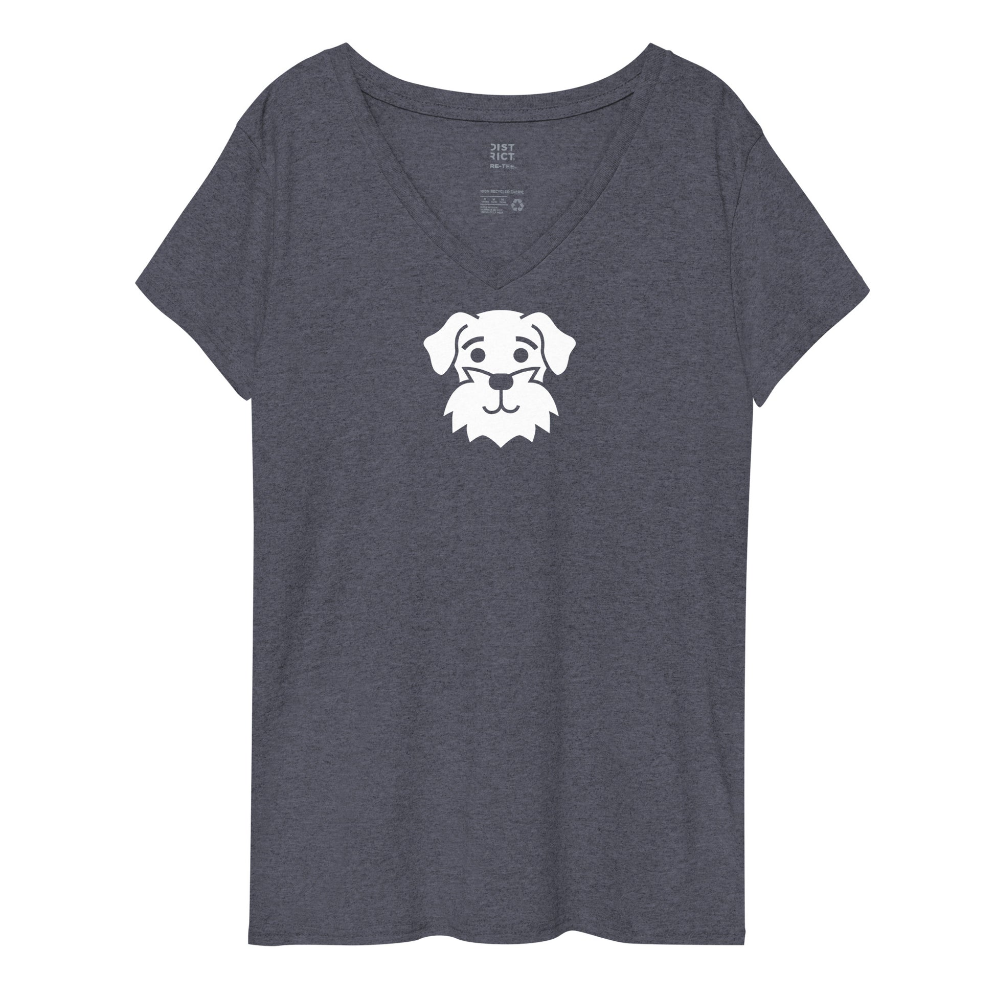 Schnauzer Swag Women’s Recycled V-Neck T-Shirt Grey